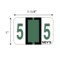 Nevs Tabbie - Filing Labels - Number 5 1" x 1-1/4" Dark Green XN-T-5 - alternate 2